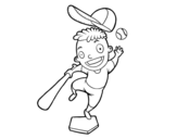 Dibujo de A baseball hitter