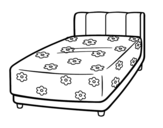 A bed coloring page
