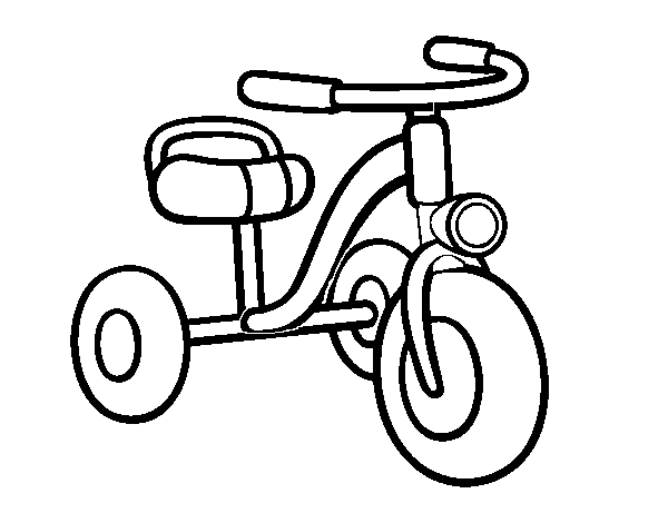 A children's tricycle coloring page