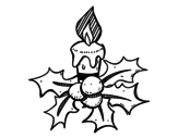 A christmas candle coloring page