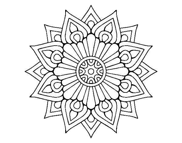 A floral flash mandala coloring page