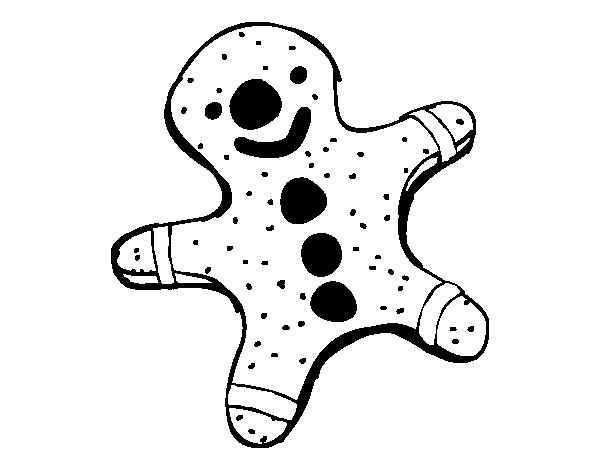 A gingerbread man coloring page