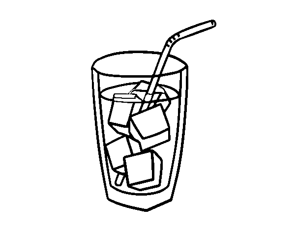 A glass of soda coloring page