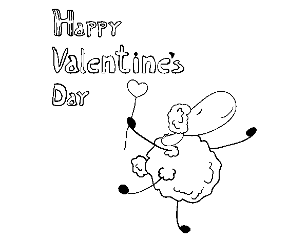 A Happy Valentine's Day coloring page