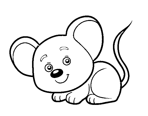A little mouse coloring page