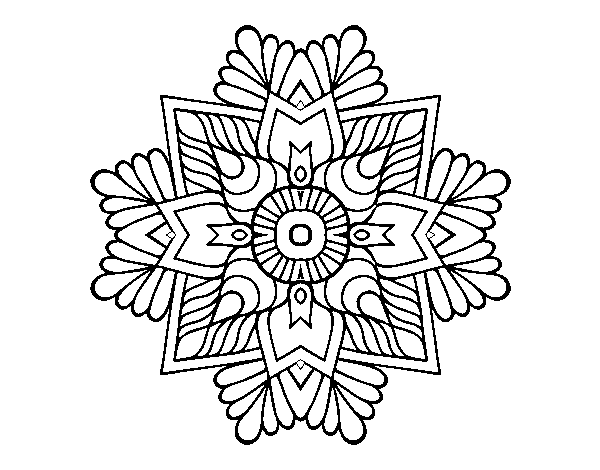 A mosaic mandala coloring page