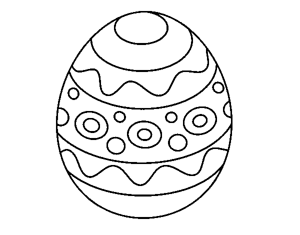 A patterned easter egg coloring page