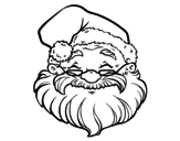 A Santa Claus face coloring page