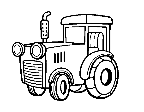 A tractor coloring page