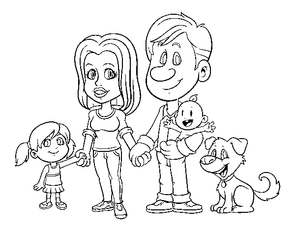 A united family coloring page