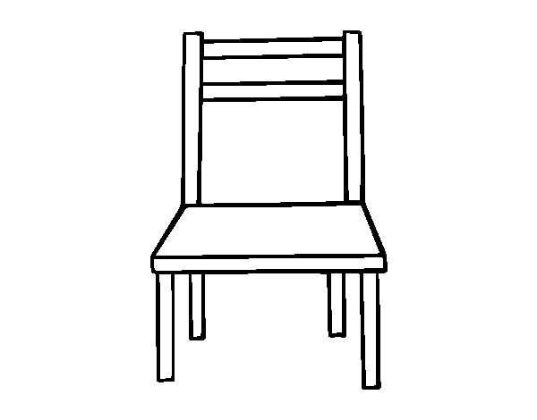 A Wooden Chair Coloring Page Coloringcrew