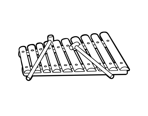 A xylophone coloring page - Coloringcrew.com