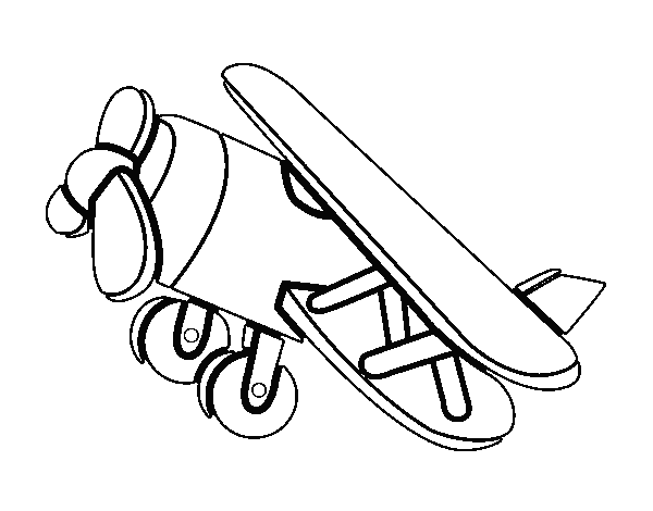 Acrobatic airplane coloring page