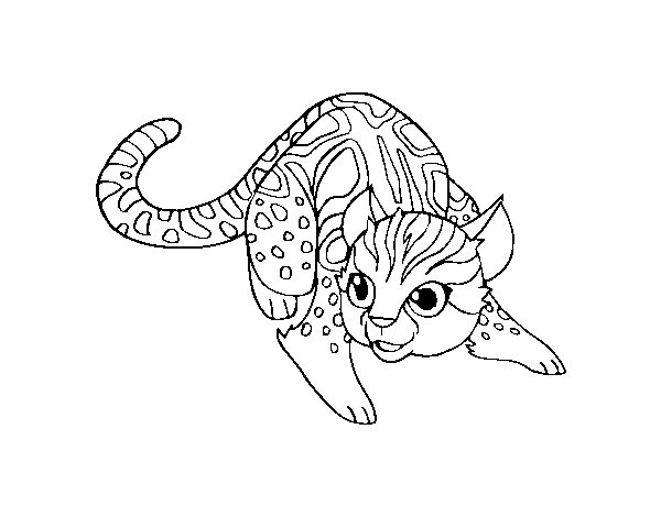 African wildcat coloring page
