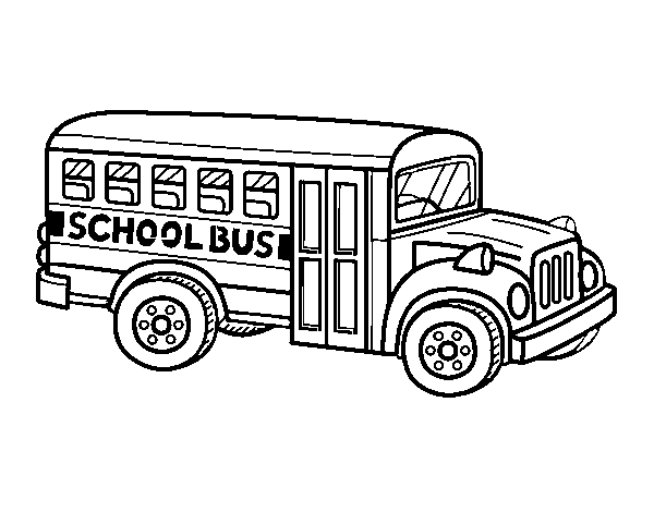 American school bus coloring page
