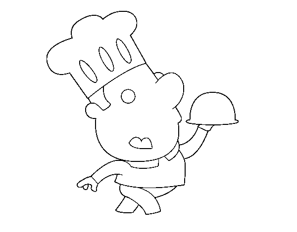 Amusing chef coloring page
