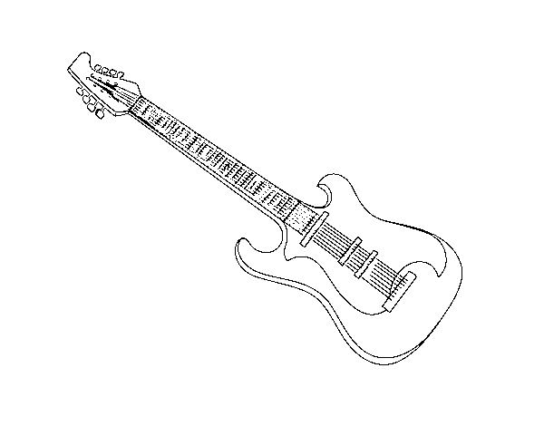 An electric guitar coloring page
