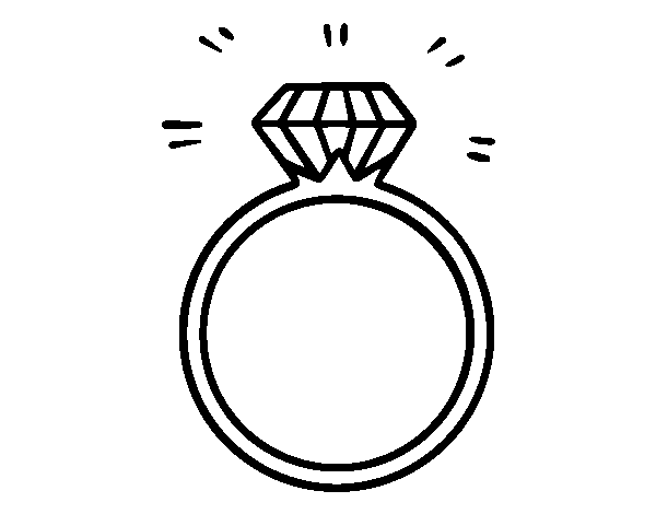 An engagement ring coloring page