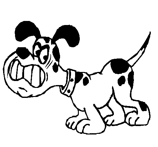 Angry dog coloring page