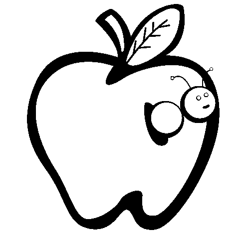 half eaten apple coloring pages - photo #15
