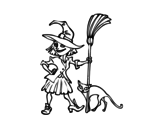 Apprentice witch coloring page