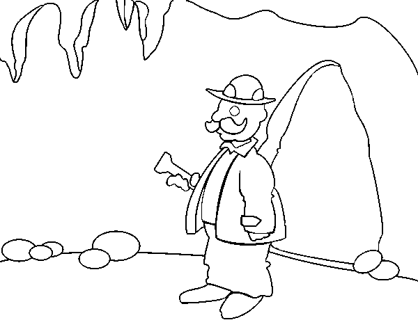 Archaeologist coloring page