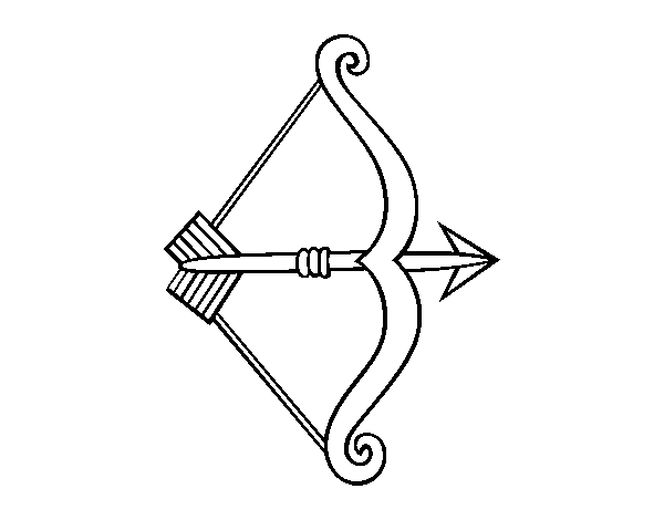 Arrow with bow coloring page