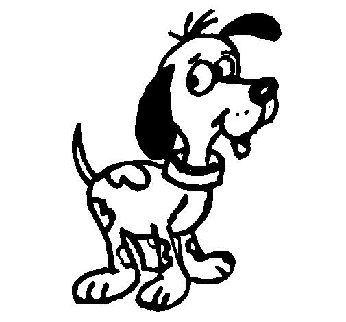 Attentive dog coloring page