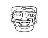 Aztec ancestral mask coloring page
