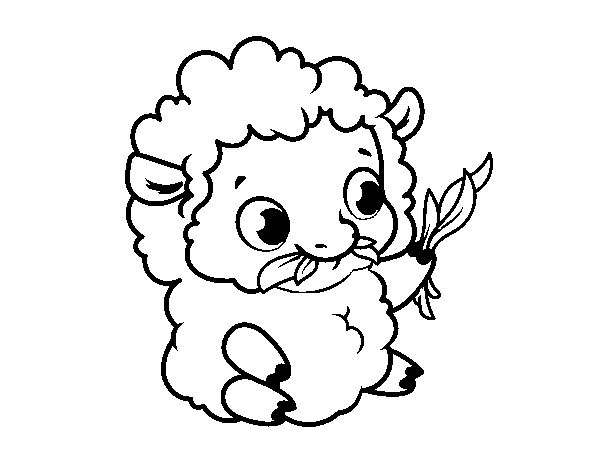 Baby sheep coloring page