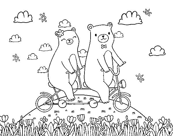 Bears love coloring page