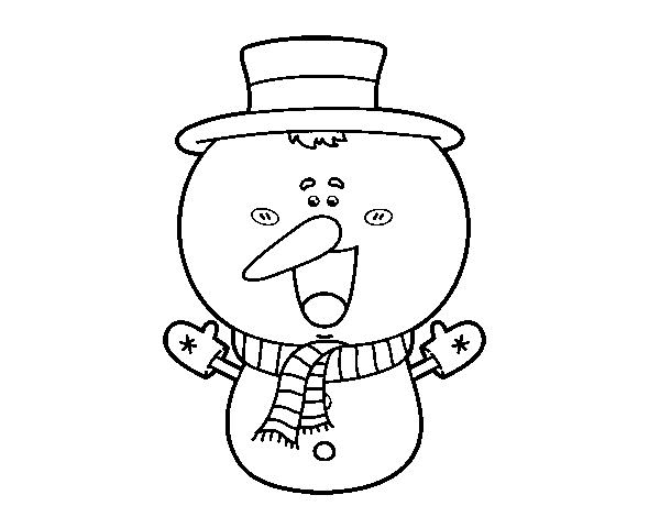 Bigheaded snowman coloring page