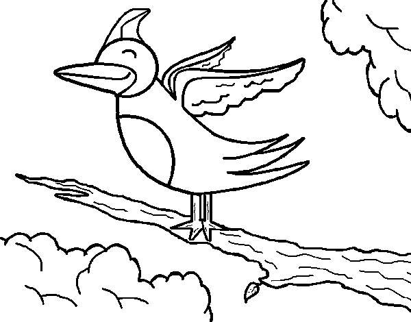 Bird in tree coloring page