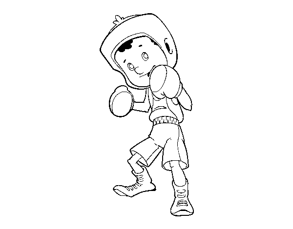 Boxer little boy coloring page