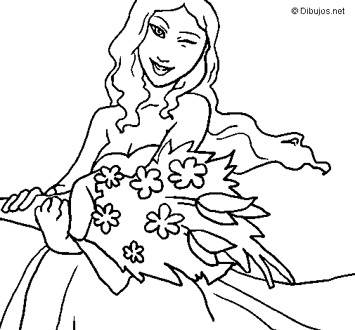 Bunch of flowers coloring page