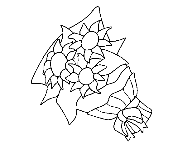 Bunch of sunflowers coloring page