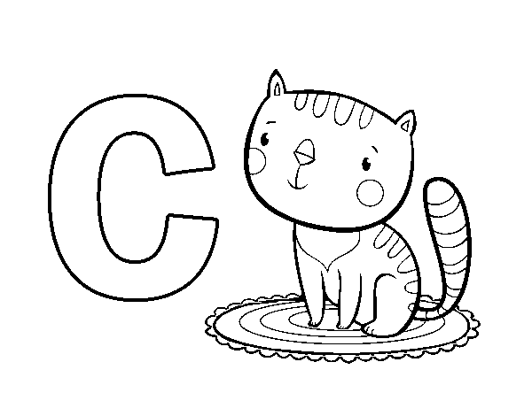 C of Cat coloring page - Coloringcrew.com