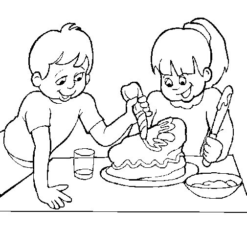 Cake for mum coloring page