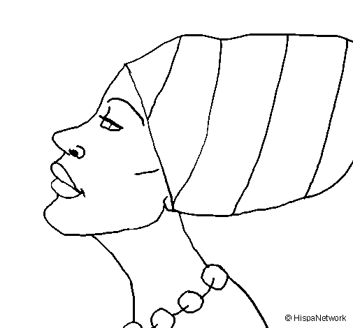 Cameroonian woman coloring page