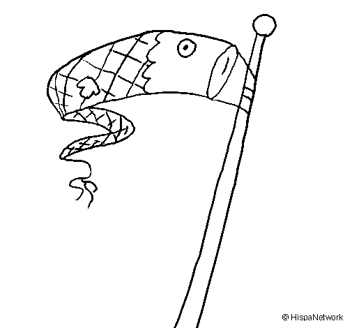 Carp flag coloring page