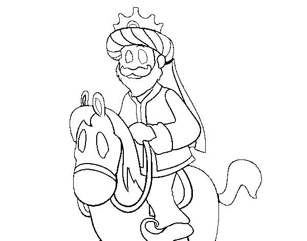 Caspar on horseback coloring page