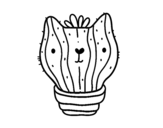 Cat cactus coloring page