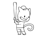 Cat hitter coloring page
