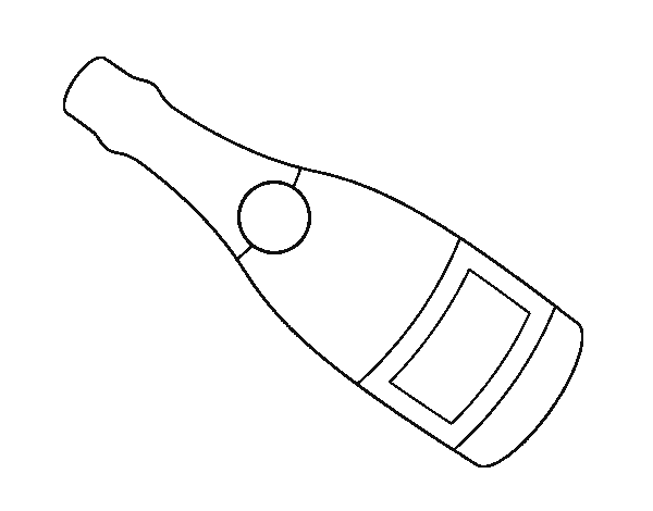 Champagne bottle coloring page