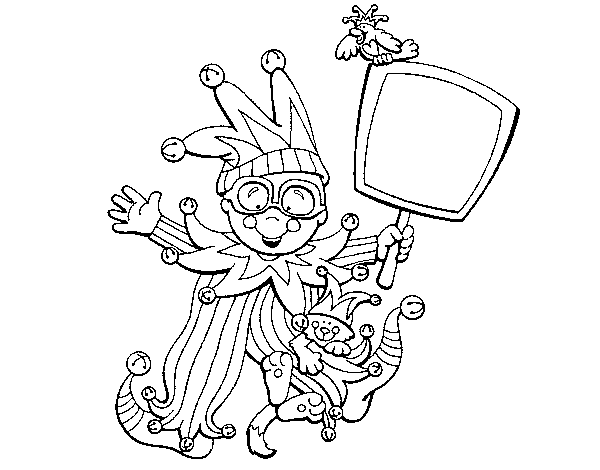Child carnival coloring page