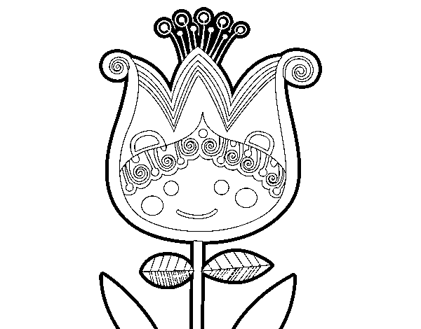 Childish tulip coloring page