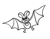 Children bat  coloring page