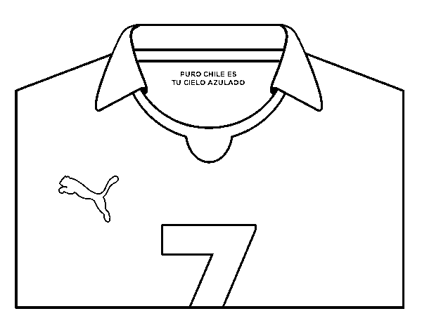 Chile World Cup 2014 t-shirt coloring page