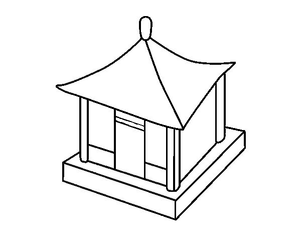 Chinese house coloring page