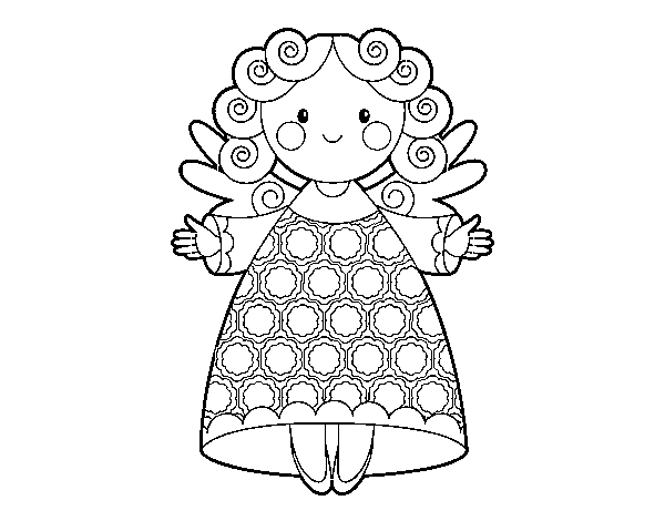 Christmas angel 2 coloring page